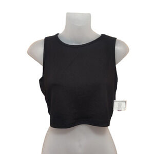 SWEET Women’s Black Sleeveless Casual Crop Top Size L BG40